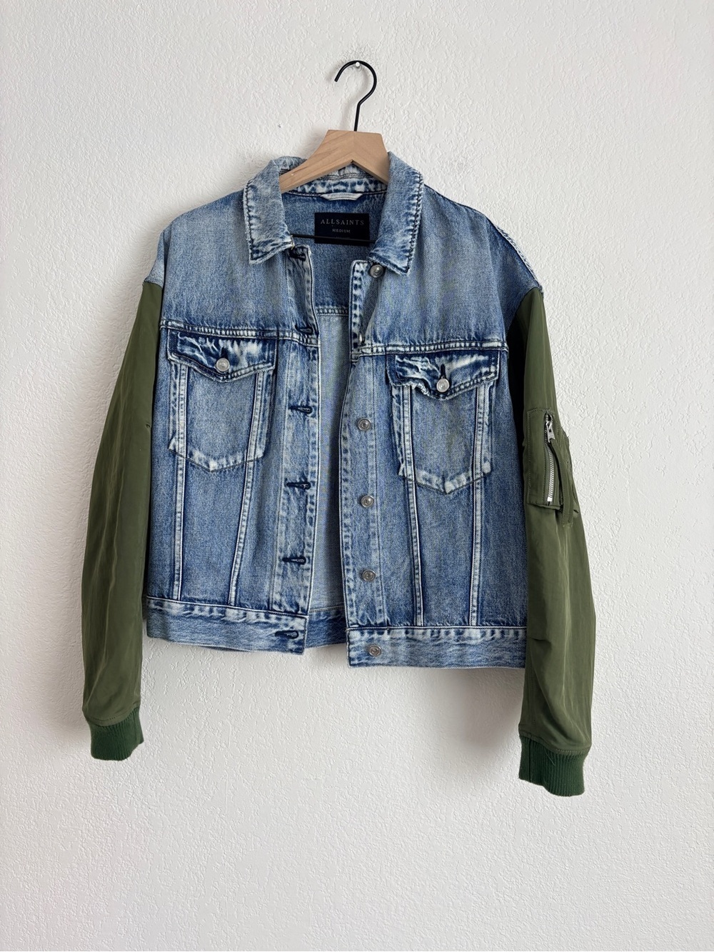 AllSaints Frankie Denim Bomber Jacket - Picture 5 of 11